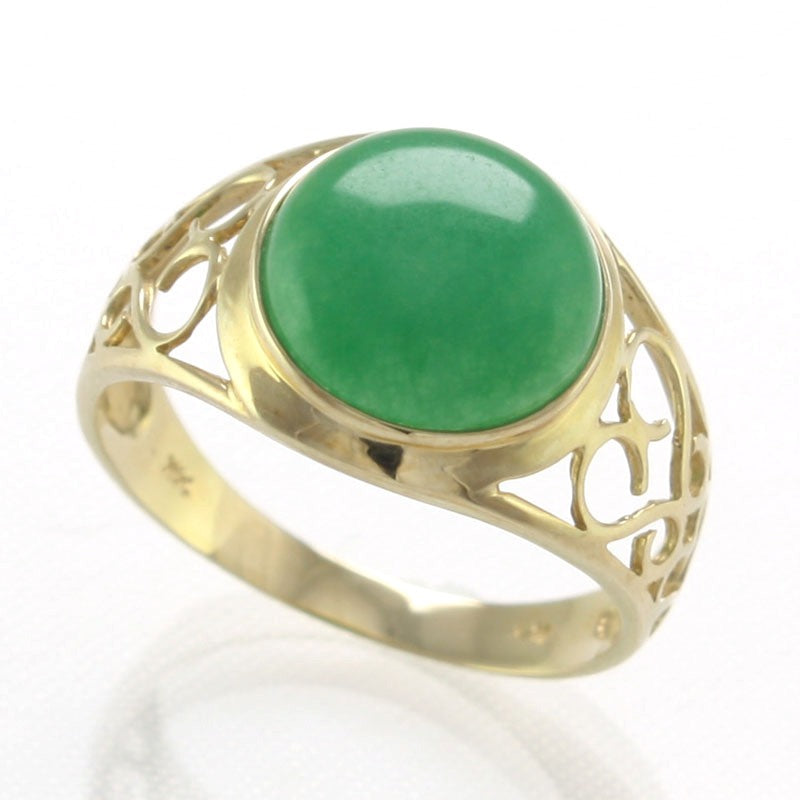 3100403-14k-Yellow-Gold-Dome-Green-Jade-Solitaire-Ring