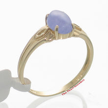 Load image into Gallery viewer, 3100412-14k-Yellow-Gold-Cabochon-Oval-Lavender-Solitaire-Jade-Ring