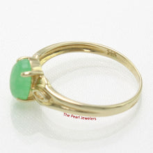 Load image into Gallery viewer, 3100413-14k-Yellow-Gold-Cabochon-Oval-Green-Solitaire-Jade-Ring