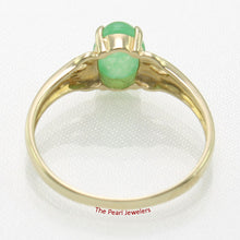 Load image into Gallery viewer, 3100413-14k-Yellow-Gold-Cabochon-Oval-Green-Solitaire-Jade-Ring
