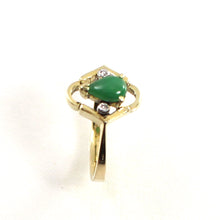 Load image into Gallery viewer, 3100433-14K-Gold-Pear-Cut-Green-Jade-Diamond-Accents-Cocktail-Ring