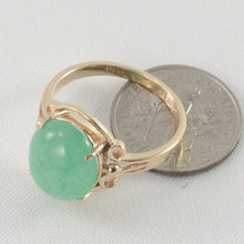 Load image into Gallery viewer, 3101033-14kt-Yellow-Gold-Cabochon-Cut-Oval-Green-Jade-Solitaire-Ring