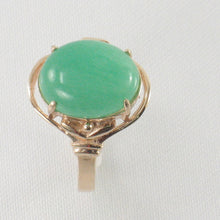 Load image into Gallery viewer, 3101043-14k-Solid-Yellow-Gold-Cabochon-Cut-Oval-Green-Jade-Solitaire-Ring