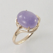 Load image into Gallery viewer, 3101062-14k-Yellow-Gold-Cabochon-Cut-Oval-Lavender-Jade-Solitaire-Ring