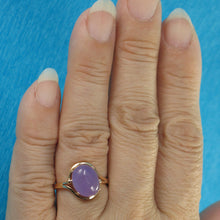 Load image into Gallery viewer, 3101062-14k-Yellow-Gold-Cabochon-Cut-Oval-Lavender-Jade-Solitaire-Ring