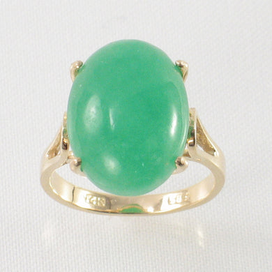 Real-14kt-Yellow-Gold-Cabochon-Cut-Oval-Green-Jade-Solitaire-Ring-3101083-