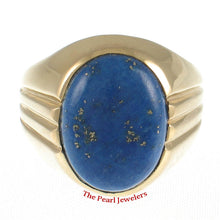 Load image into Gallery viewer, 3130044-14k-YG-Cabochons-Cut-Genuine-Natural-Blue-Lapis-Solitaire-Ring