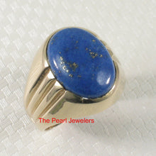 Load image into Gallery viewer, 3130044-14k-YG-Cabochons-Cut-Genuine-Natural-Blue-Lapis-Solitaire-Ring