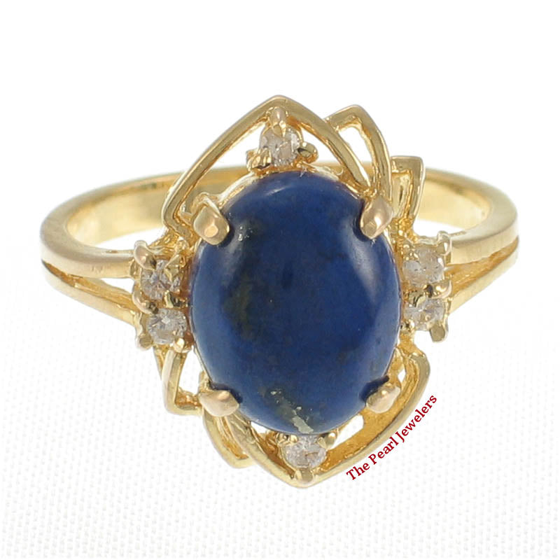 3130045-14k-YG-Cabochon-Cut-Genuine-Natural-Blue-Lapis-Diamonds-Ring