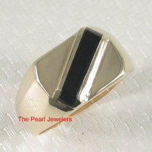 Load image into Gallery viewer, 3130051-14k-Yellow-Gold-Asymmetric-Stripe-Black-Onyx-Unique-Design-Ring