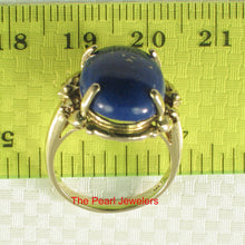 Load image into Gallery viewer, 3130052-14k-Yellow-Gold-Cabochon-Cut-Genuine-Blue-Lapis-Solitaire-Ring