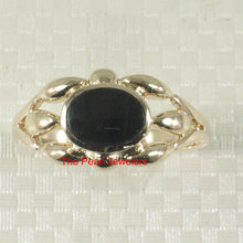 Load image into Gallery viewer, 3130081-14k-Yellow-Gold-Ring-Genuine-Black-Onyx-Flush-Surface-Ring