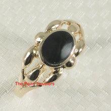 Load image into Gallery viewer, 3130081-14k-Yellow-Gold-Ring-Genuine-Black-Onyx-Flush-Surface-Ring