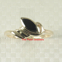 Load image into Gallery viewer, 3130091-14k-Yellow-Gold-Marquise-Shaped-Genuine-Black-Onyx-Band-Ring