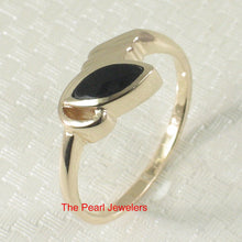 Load image into Gallery viewer, 3130091-14k-Yellow-Gold-Marquise-Shaped-Genuine-Black-Onyx-Band-Ring