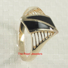 Load image into Gallery viewer, 3130211-Elegance-Simplicity-14k-Yellow-Gold-Black-Onyx-Cocktail-Ring