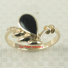 Load image into Gallery viewer, 3130231-14k-Yellow-Gold-Raindrop-Shaped-Genuine-Black-Onyx-Band-Ring
