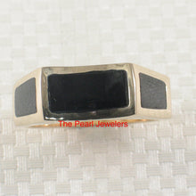 Load image into Gallery viewer, 3130281-14k-Yellow-Gold-Rectangle-Shape-Genuine-Black-Onyx-Band-Ring