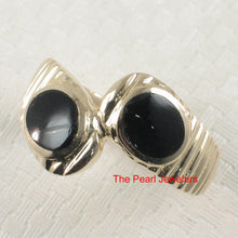 Load image into Gallery viewer, 3130331-14k-Solid-Yellow-Gold-Oval-Shape-Genuine-Black-Onyx-Band-Ring