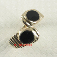 Load image into Gallery viewer, 3130331-14k-Solid-Yellow-Gold-Oval-Shape-Genuine-Black-Onyx-Band-Ring