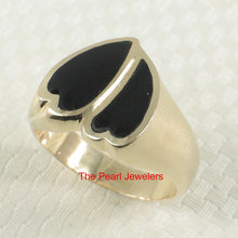 Load image into Gallery viewer, 3130341-14k-Yellow-Gold-Double-Hearts-Shape-Black-Onyx-Band-Ring