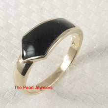Load image into Gallery viewer, 3130401-14k-Yellow-Gold-Arrow-Shaped-Genuine-Black-Onyx-Band-Ring