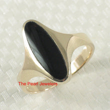 Load image into Gallery viewer, 3130501-14k-Yellow-Gold-Oval-Shape-Genuine-Black-Onyx-Band-Ring