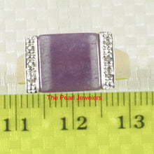 Load image into Gallery viewer, 3187302-14k-Yellow-Gold-Diamonds-Square-Lavender-Jade-Cocktail-Ring