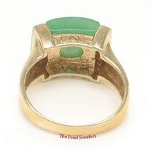 Load image into Gallery viewer, 3187303-14k-Yellow-Gold-Diamonds-Square-Green-Jade-Cocktail-Ring