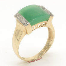 Load image into Gallery viewer, 3187303-14k-Yellow-Gold-Diamonds-Square-Green-Jade-Cocktail-Ring