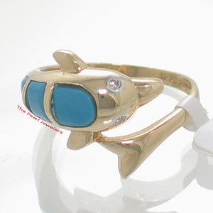 3187404-14k-YG-Diamonds-Cabochon-Cut- Turquoise-Dolphin-Band-Ring