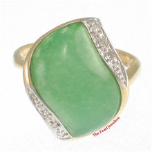 Load image into Gallery viewer, 3187503-14k-Yellow-Gold-Diamonds-Cabochon-Cut-Green-Jade-Cocktail-Ring