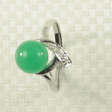 Load image into Gallery viewer, 3199508-14k-White-Gold-6-Shaped-Round-Green-Jade-Diamond-Solitaire-Ring