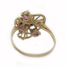 Load image into Gallery viewer, 3200011-14k-Solid-Yellow-Gold-Heirloom-Ruby-Genuine-Diamonds-Cocktail-Ring