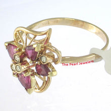 Load image into Gallery viewer, 3200012-14k-Solid-Yellow-Gold-Genuine-Diamonds-Natural-Red-Ruby-Cocktail-Ring