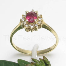 Load image into Gallery viewer, 3200052-14k-Yellow-Solid-Gold-Genuine-Diamond-Ruby-Solitaire-Accents-Ring