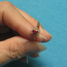 Load image into Gallery viewer, 3200052-14k-Yellow-Solid-Gold-Genuine-Diamond-Ruby-Solitaire-Accents-Ring