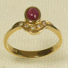 Load image into Gallery viewer, 3200062-14k-Yellow-Solid-Gold-Genuine-Diamonds-Heirloom-Cabochon-Ruby-Ring