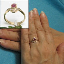 Load image into Gallery viewer, 3200062-14k-Yellow-Solid-Gold-Genuine-Diamonds-Heirloom-Cabochon-Ruby-Ring