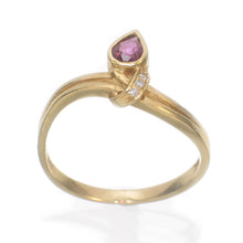 Load image into Gallery viewer, 3200092-18k-Solid-Yellow-Gold-Genuine-Heirloom-Ruby-Diamonds-Cocktail-Ring