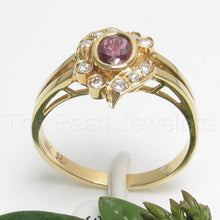 Load image into Gallery viewer, 3200132-14k-Yellow-Solid-Gold-Genuine-Natural-Red-Ruby-Diamond-Cocktail-Ring
