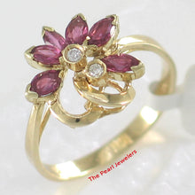 Load image into Gallery viewer, 3200152-14k-Yellow-Solid-Gold-Genuine-Natural-Diamond-Ruby-Cocktail-Ring