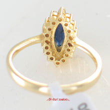 Load image into Gallery viewer, 3200161-14k-Yellow-Solid-Gold-Genuine-Diamond-Blue-Marquise-Sapphire-Cocktail-Ring