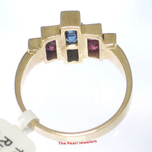 Load image into Gallery viewer, 3200184-14k-Solid-Yellow-Gold-Genuine-Diamond-Sapphire-Ruby-Band-Ring