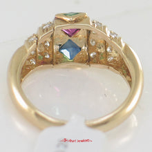 Load image into Gallery viewer, 3200224-14kt-Gold-Genuine-Natural-Diamond-Ruby-Sapphire-Emerald-Band-Ring