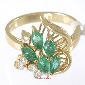 3200233-18k-Yellow-Solid-Gold-Genuine-Diamond-Green-Marquise-Emerald-Cocktail-Ring