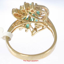 Load image into Gallery viewer, 3200233-18k-Yellow-Solid-Gold-Genuine-Diamond-Green-Marquise-Emerald-Cocktail-Ring