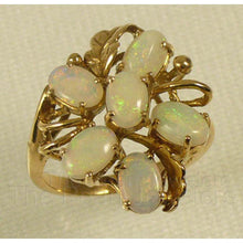 Load image into Gallery viewer, 3200250-14k-Solid-Yellow-Cabochon-Genuine-Opal-Cocktail-Ring