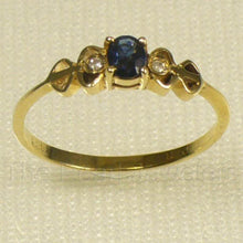 Load image into Gallery viewer, 3200311-14k-Solid-Yellow-Gold-Genuine-Diamond-Oval-Natural-Blue-Sapphire-Ring