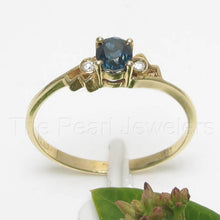 Load image into Gallery viewer, 3200311-14k-Solid-Yellow-Gold-Genuine-Diamond-Oval-Natural-Blue-Sapphire-Ring